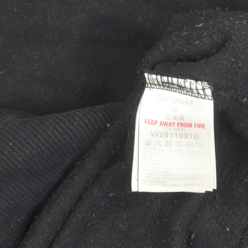 Superdry Womens Black Crew Neck Sweatshirt Size 8 Pullover