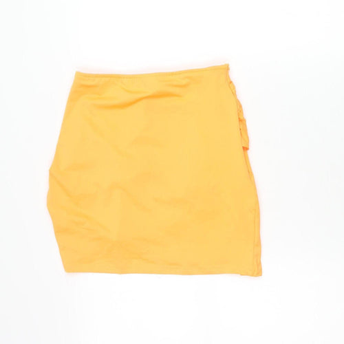 PrettyLittleThing Women’s Orange Size 8 Ruched Bodycon Mini Skirt