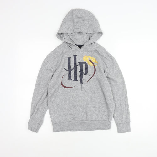 Harry Potter Boys Grey Pullover Hoodie 9-10 Years Hooded Graphic Print