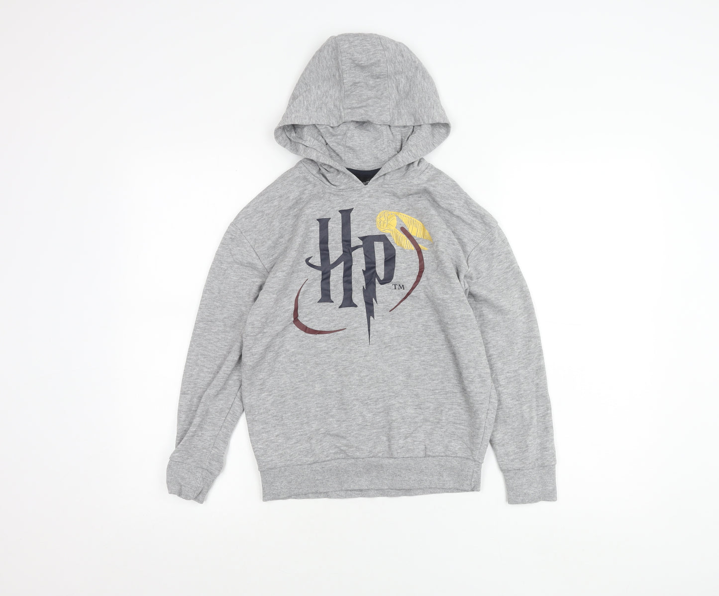 Harry Potter Boys Grey Pullover Hoodie 9-10 Years Hooded Graphic Print