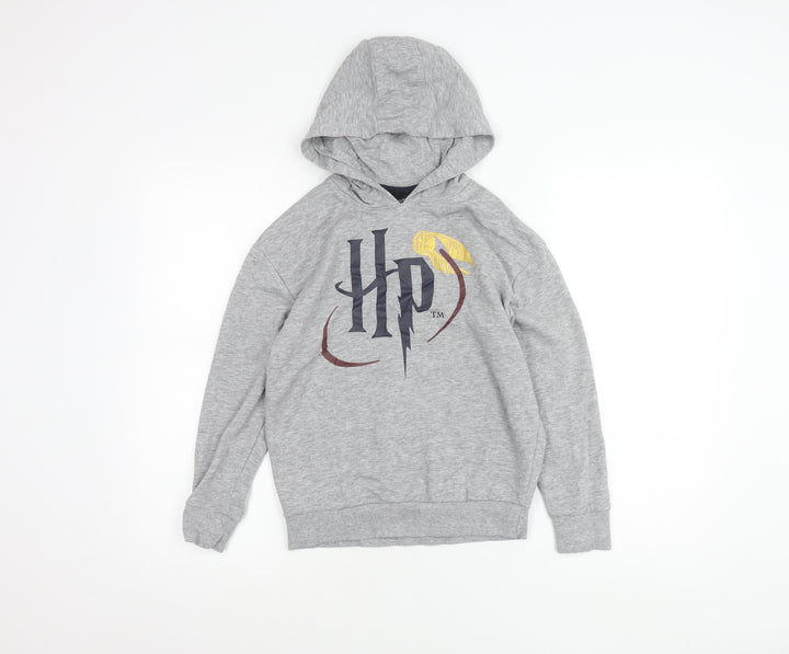 Harry Potter Boys Grey Pullover Hoodie 9-10 Years Hooded Graphic Print