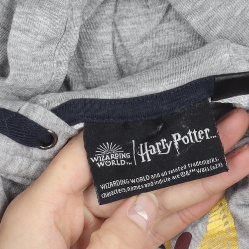 Harry Potter Boys Grey Pullover Hoodie 9-10 Years Hooded Graphic Print