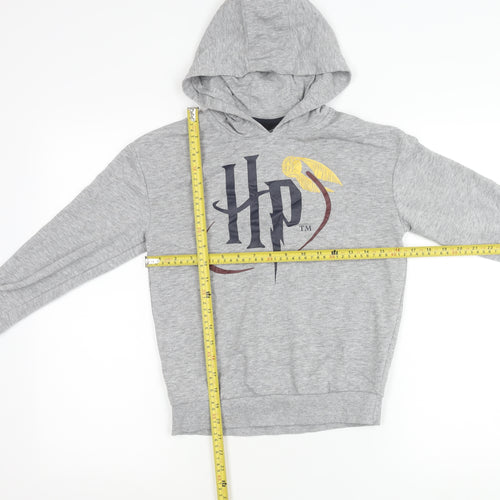 Harry Potter Boys Grey Pullover Hoodie 9-10 Years Hooded Graphic Print