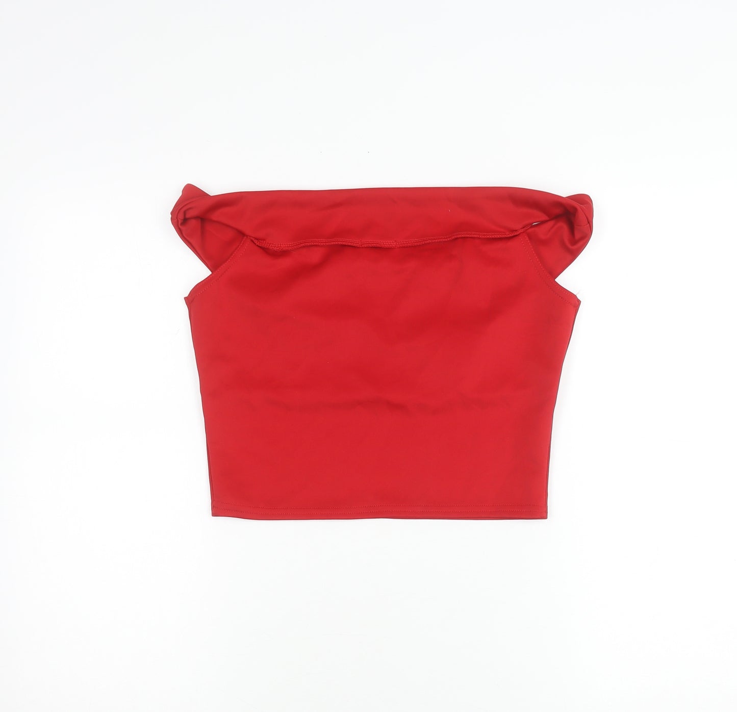 Boohoo Womens Red Cropped Sweetheart Neck Sleeveless Top Size 14