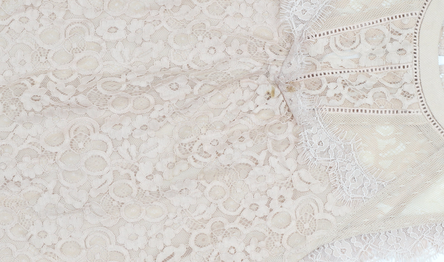New Look Women’s Beige Lace High Neck Sleeveless Blouse Size 10
