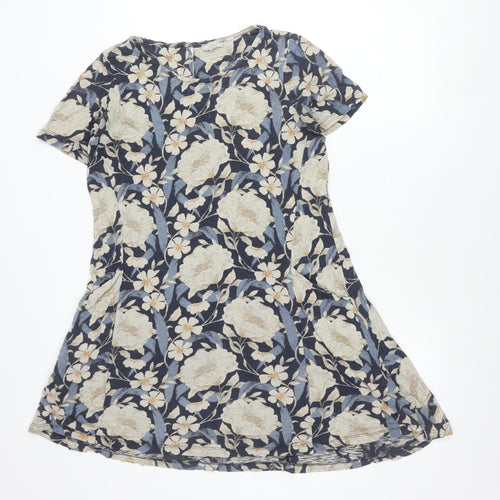 Fat Face Women’s Blue Floral Cotton Modal Tunic Blouse UK 8