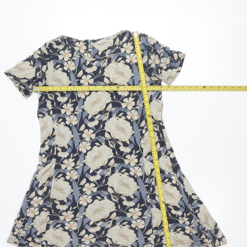 Fat Face Women’s Blue Floral Cotton Modal Tunic Blouse UK 8