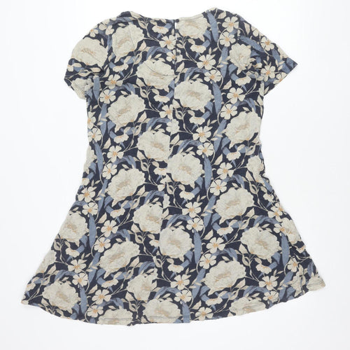 Fat Face Women’s Blue Floral Cotton Modal Tunic Blouse UK 8