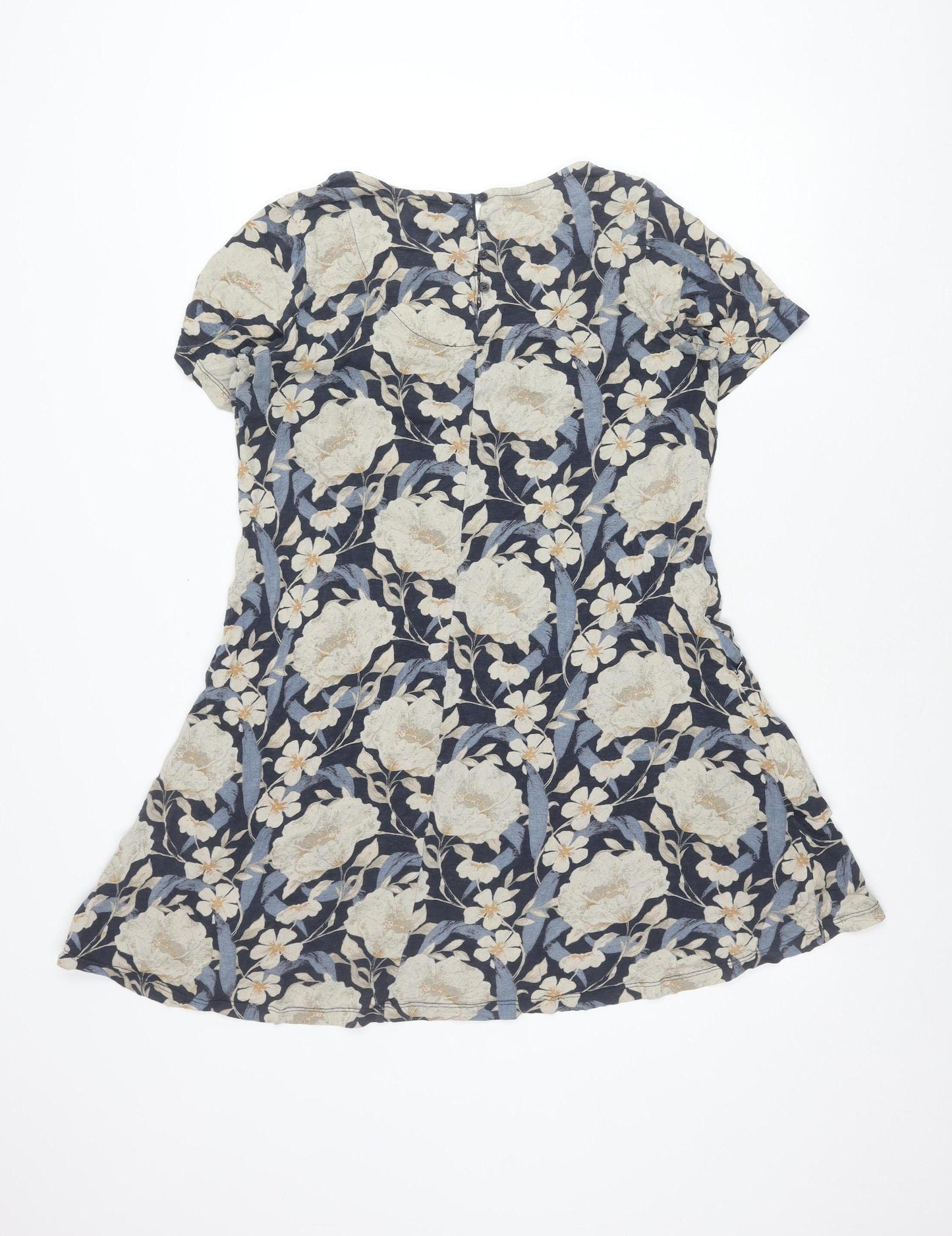 Fat Face Women’s Blue Floral Cotton Modal Tunic Blouse UK 8