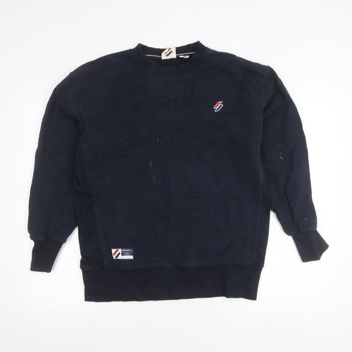 Superdry Men’s Blue XS Pullover Crew Neck Sweatshirt Logo