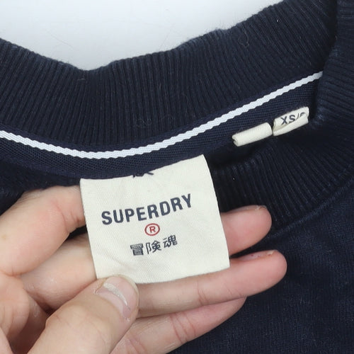 Superdry Men’s Blue XS Pullover Crew Neck Sweatshirt Logo