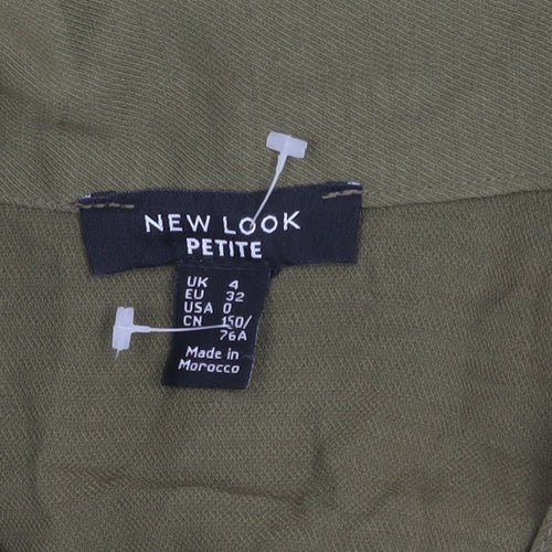 New Look Women’s Green Petite Size 4 Buttoned Viscose Playsuit