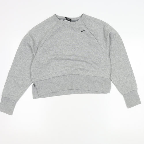 Nike Womens Grey XS Dri-Fit Crew Neck Long Sleeve Sweatshirt