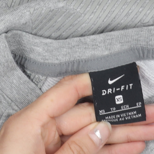 Nike Womens Grey XS Dri-Fit Crew Neck Long Sleeve Sweatshirt