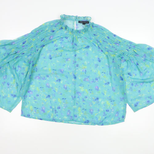 French Connection Women’s Multicoloured Floral Chiffon Blouse M