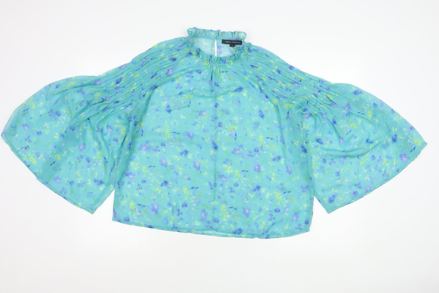 French Connection Women’s Multicoloured Floral Chiffon Blouse M