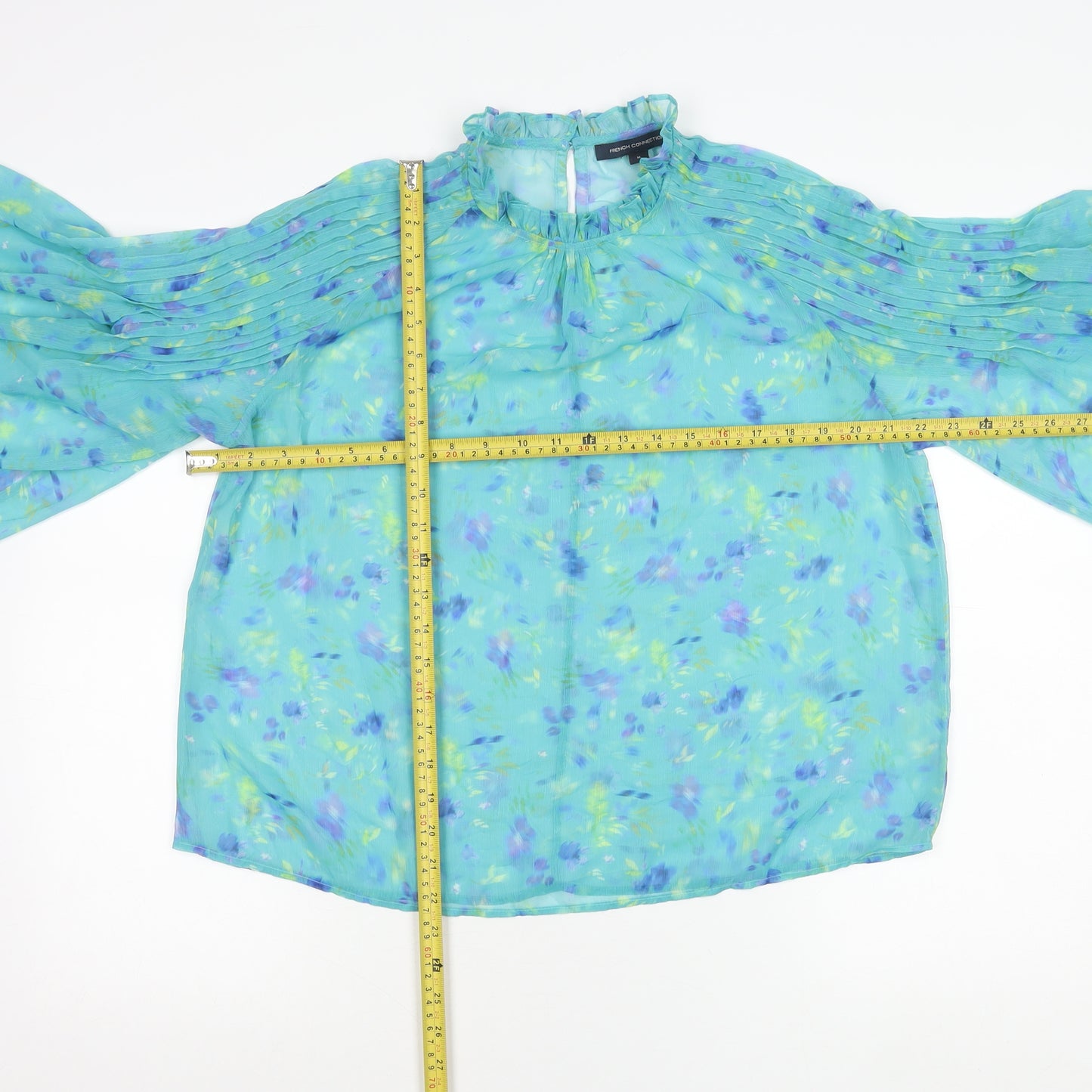 French Connection Women’s Multicoloured Floral Chiffon Blouse M