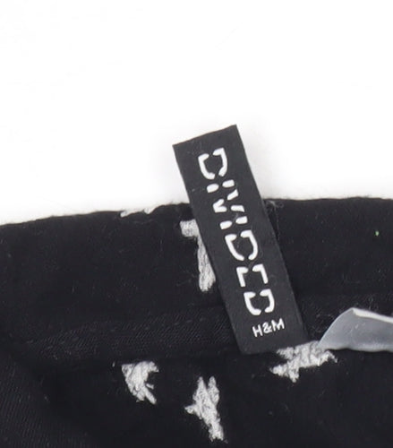 H&M Women’s Black Bird Print Long Sleeve Tunic Blouse Size 6