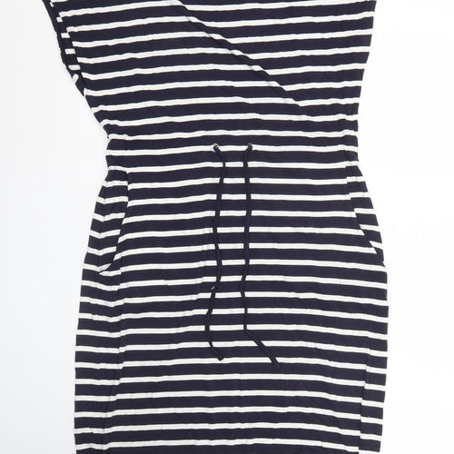 Next Women’s Blue Striped Kaftan Dress Size 14 Scoop Neck