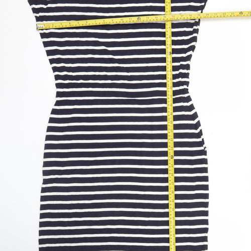 Next Women’s Blue Striped Kaftan Dress Size 14 Scoop Neck