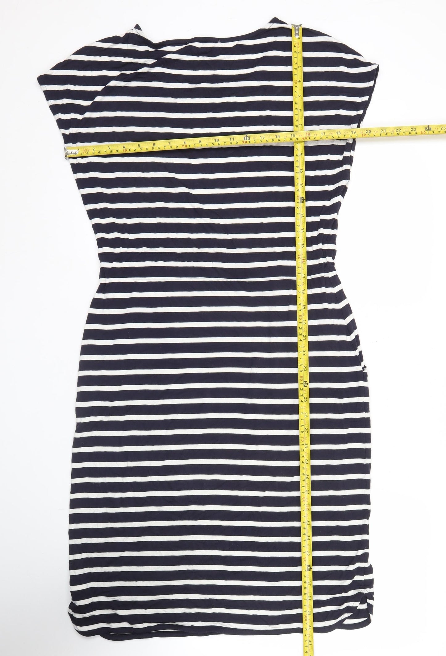 Next Women’s Blue Striped Kaftan Dress Size 14 Scoop Neck