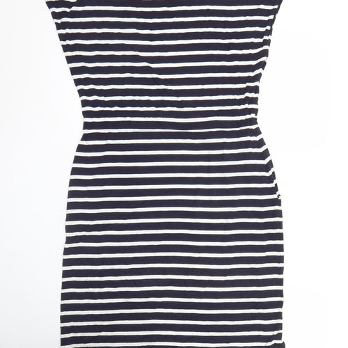 Next Women’s Blue Striped Kaftan Dress Size 14 Scoop Neck