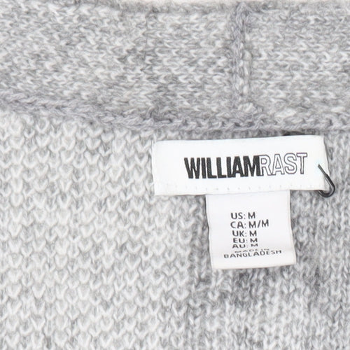 William Rast Womens Grey Checked Knit Long Sleeve Cardigan M