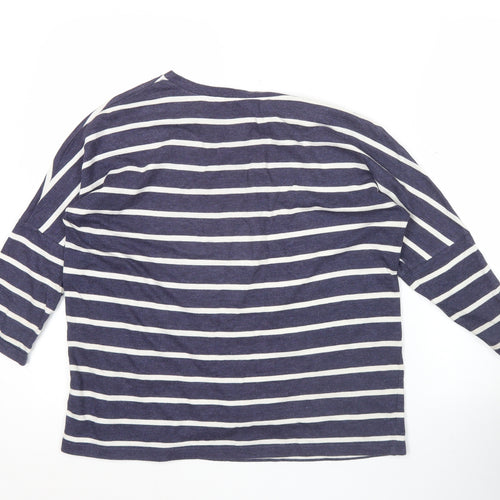 Linea Weekend Women Blue Striped Boat Neck 3/4 Sleeve T-Shirt Size S