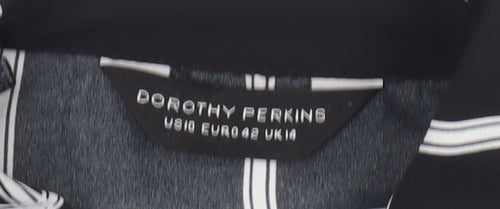 Dorothy Perkins Women’s Black Check Button-Up Tunic Shirt UK14