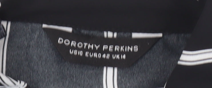 Dorothy Perkins Women’s Black Check Button-Up Tunic Shirt UK14