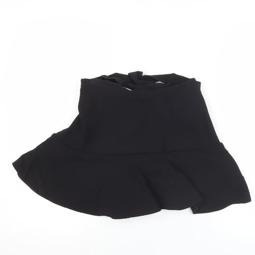 Zara Women’s Black Wrap Skort Size M Short High Rise Chiffon