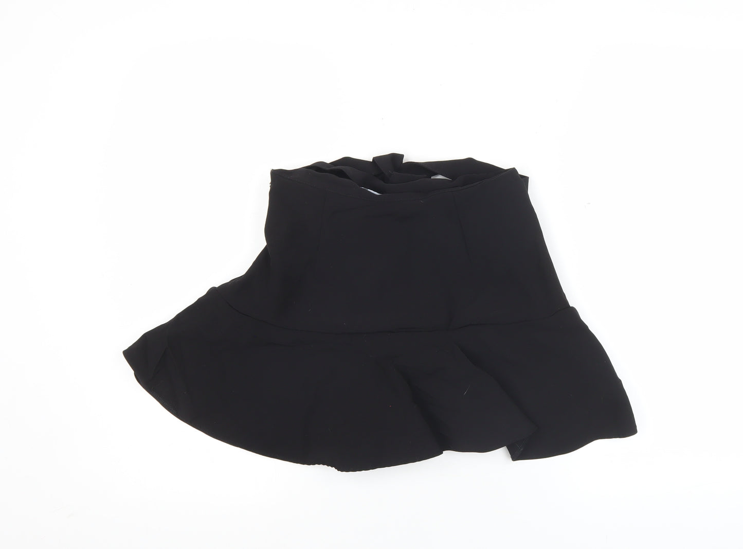Zara Women’s Black Wrap Skort Size M Short High Rise Chiffon