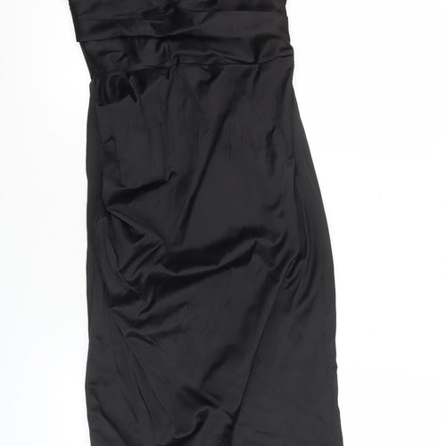 ASOS Women's Black Strapless Bodycon Dress Size 6 Knee Length Cocktail