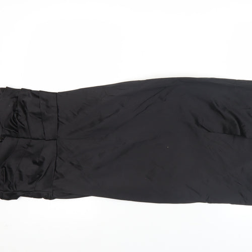 ASOS Women's Black Strapless Bodycon Dress Size 6 Knee Length Cocktail