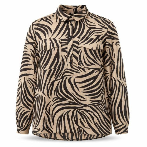 Lipsy Women’s Beige Animal Print Button-Up Blouse Size 18