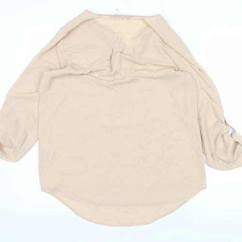 Dorothy Perkins Women’s Beige Blouse UK 12 Zip Front Tunic Top