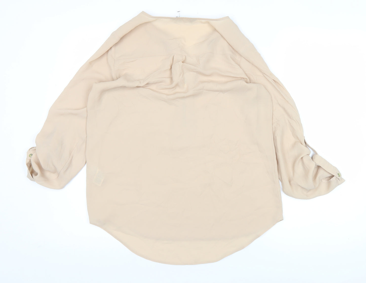 Dorothy Perkins Women’s Beige Blouse UK 12 Zip Front Tunic Top