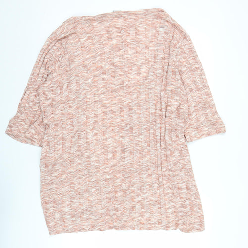 Zara Women Pink Open Knit Cardigan Medium Short Sleeve