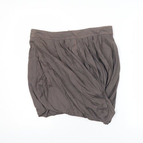 Warehouse Women Brown Size 12 Bubble Hem Cotton Skirt