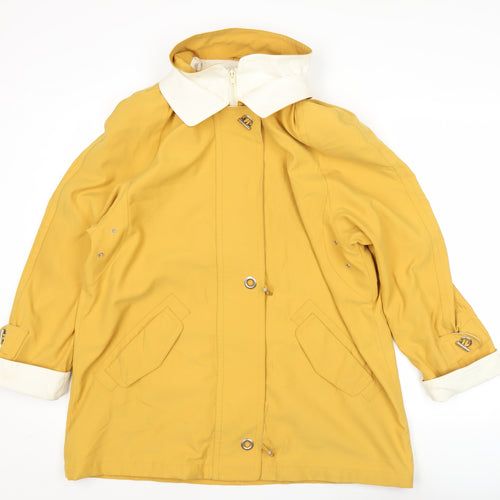 First Avenue Classics Womens Yellow Size 14 Rain Coat Jacket Hooded