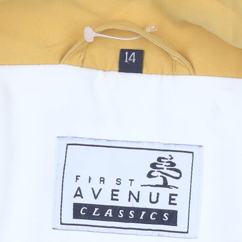 First Avenue Classics Womens Yellow Size 14 Rain Coat Jacket Hooded