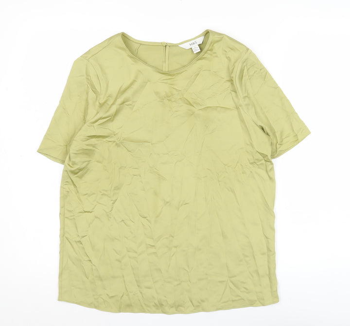 Marks and Spencer Women’s Green Size 8 Regular Fit Blouse