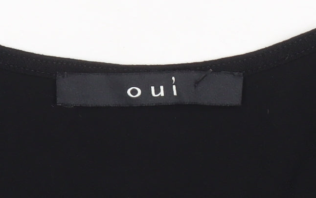 Oui Womens Black Tank Dress Size 14 Knee Length Sleeveless Scoop Neck
