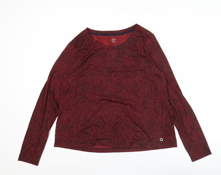 Marks and Spencer Women’s Red Animal Print Long Sleeve T-Shirt Size 18