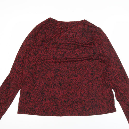 Marks and Spencer Women’s Red Animal Print Long Sleeve T-Shirt Size 18