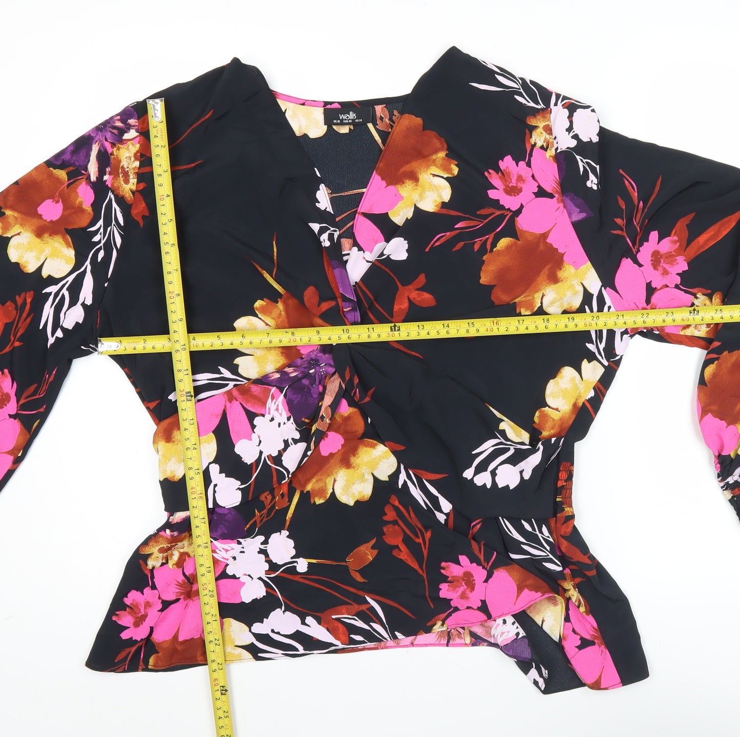 Wallis Women’s Multicoloured Floral Wrap Blouse UK 18