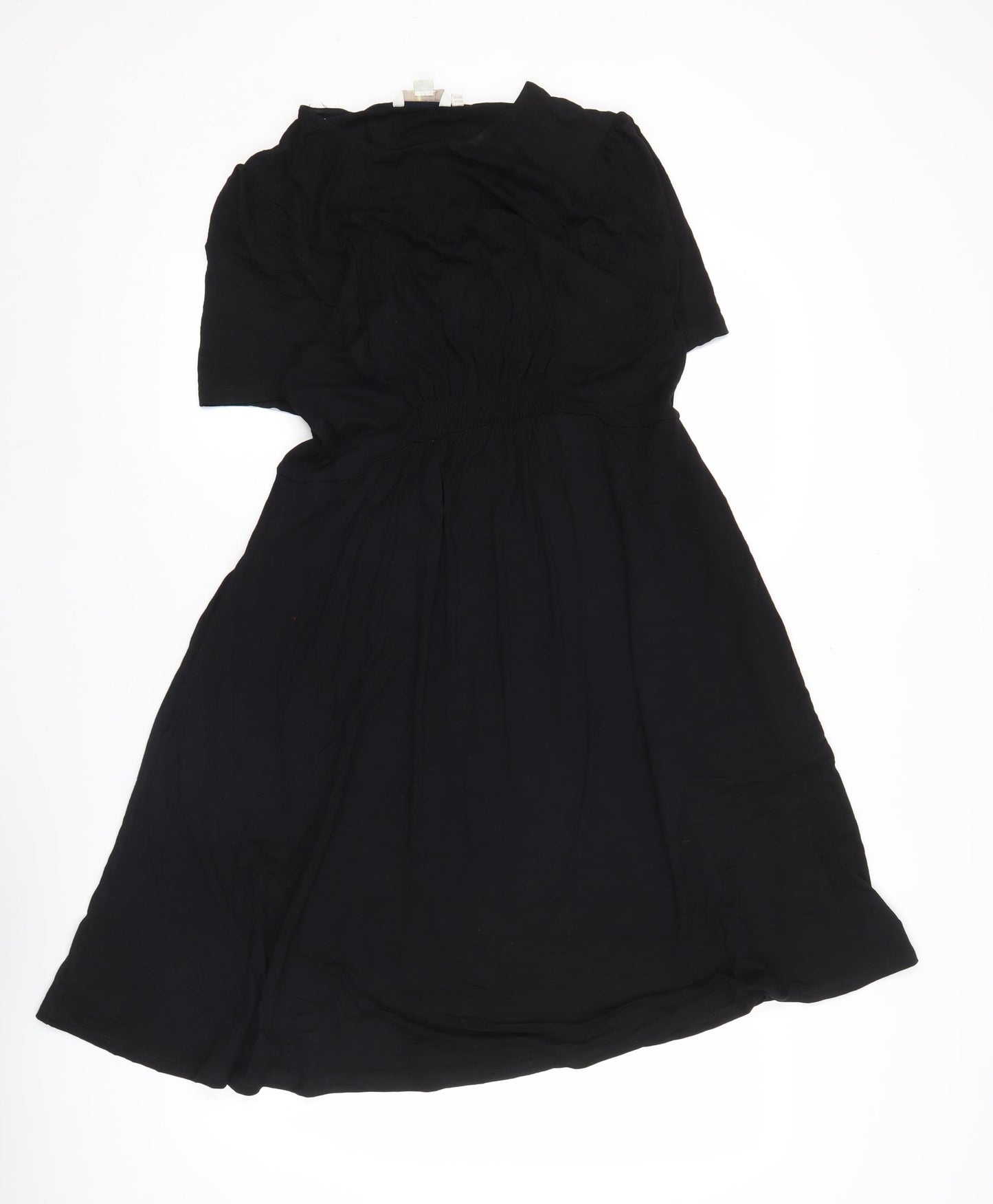 Boden Women Black Size 12 A-Line Knee Length Short Sleeve Dress