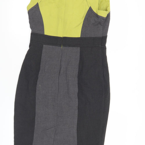 Marks and Spencer Women's Grey Green Colourblock Sheath Dress UK 12
