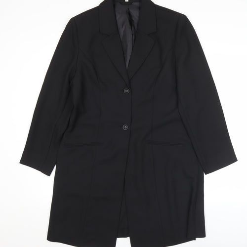 Fashion Plus Womens Black Size 14 Tailored Formal Suit Jacket
