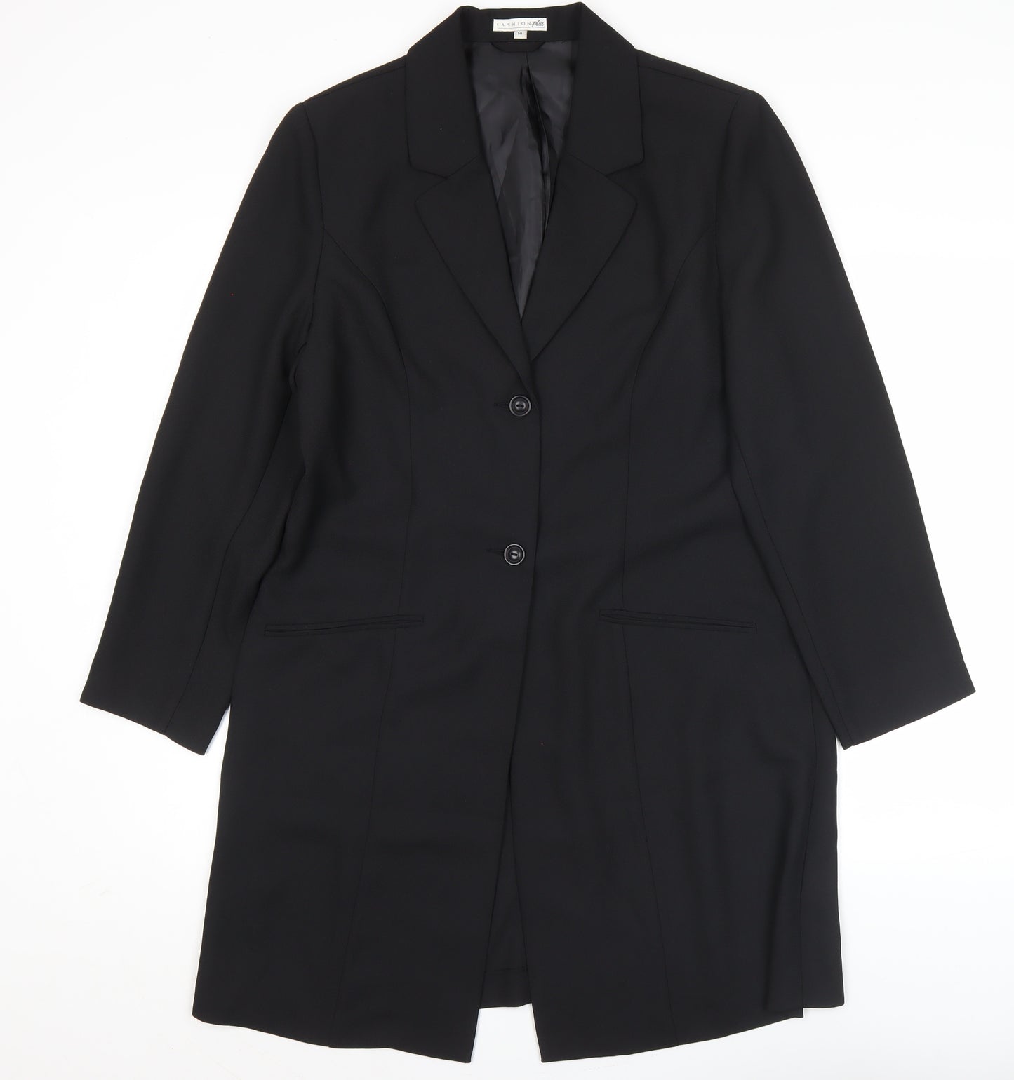 Fashion Plus Womens Black Size 14 Tailored Formal Suit Jacket